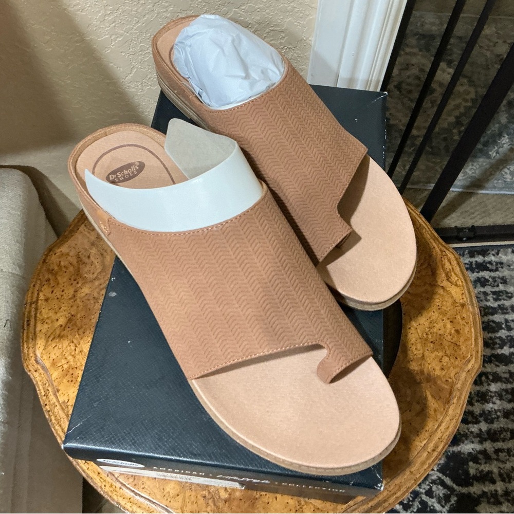 DR SCHOLL’S Kate Faux Leather Comfort Slides color honey